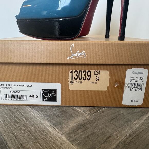 Christian Louboutin Lady Peep 150 Rare Ocean Color w/ Customization | 40.5 - Picture 13 of 16